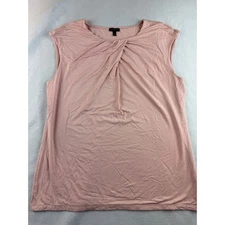 Talbots Women's Pink Sleeveless Twist Front Top Blouse Size L