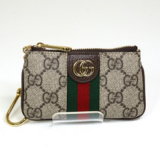 Used Gucci GG Supreme Ophidia Key Pouch Coin Case Key Holder 671722 W/Box, Pouch
