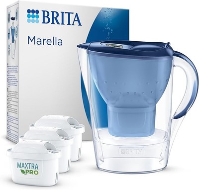 BRITA Marella Wasserfilter 2,4L   inkl. 3x MAXTRA PRO, reduziert Kalk & Chlor