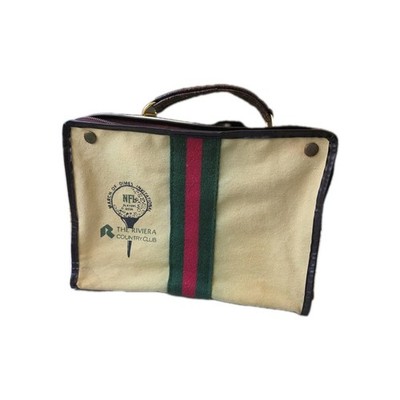 Vtg NFL Riviera Country Club Toiletry Bag March of Dimes Player Assn Canvas Case