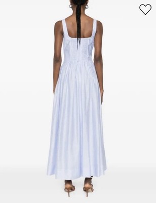 aje blue and white dress Violette Bubble Hem Mini Dress-BOLDLY BLOOMING COBALT / 10