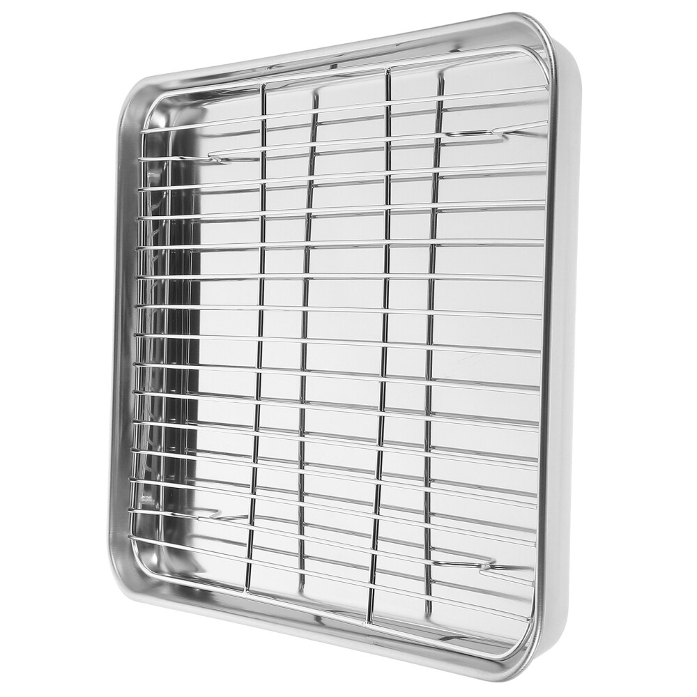 2 Pieces/Set Frying Pan Liners Baking Pan with Wire Rack Baking Tray Set