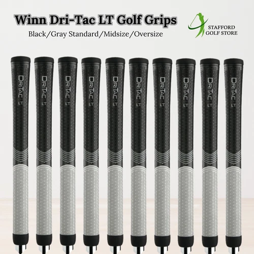 Winn Dri-Tac LT Less Tapered Golf Grips Black/Gray Standard/Midsize/Oversize