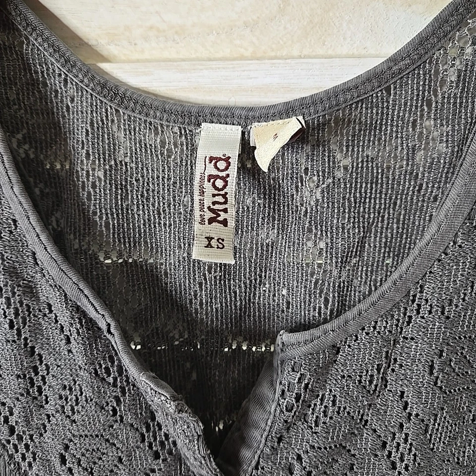 Mudd Tank Top Womens XS Gray Juniors Gym Workout Long Loose Fashion Pajamas - Image 3 of 4