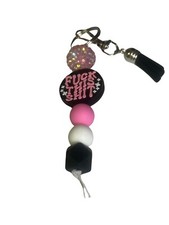 Silicone Beaded Keychain  F This  