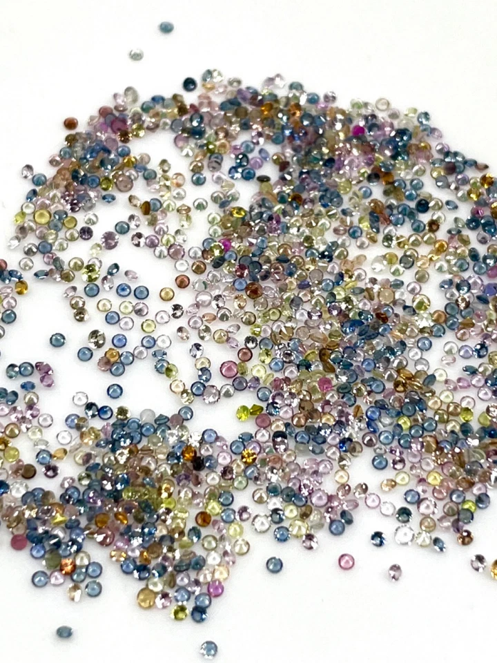 500 Stück Natürlich Multi Saphir 0.9mm-1mm Rund Diamantschliff Lose Edelsteine - Bild 4 von 4