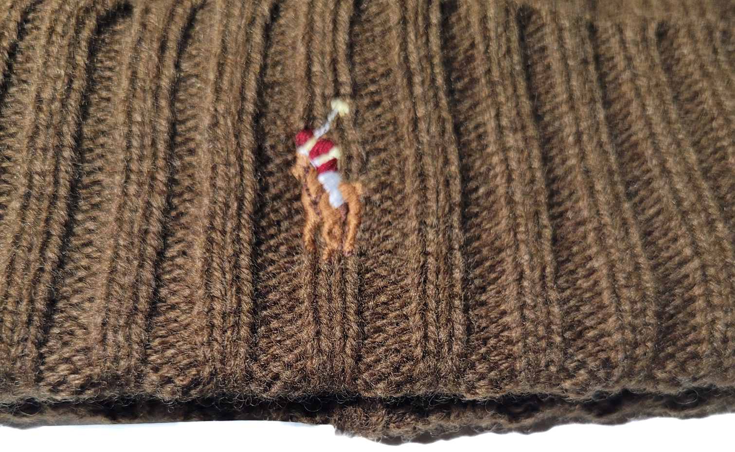 PONY Ralph Lauren Beanie frangia verde marrone multicolore nuova con etichetta A3