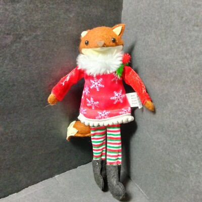 Tiny Treasures Christmas Noel Animal Ornament Plush With Bendable Arms/Legs 