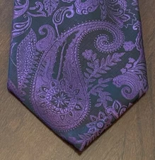 Berry Wang Purple Black Hand Made 100% Silk Styled In Italy ￼