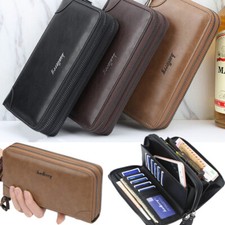 Double Zip Wristlet Wallet Clutch Purse Cell Phone Bag Long Wallet Card Holder