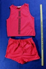 Vintage Nike Shorts Tank Top Women's Medium Red Pockets Drawstring Embroidered
