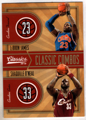 LeBron James Shaquille O'Neal 2009-10 Panini Classic Combos Gold /100