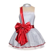 US Girls Christmas Elf Costume Santa Claus Jumpsuit Xmas Festive Fancy Dress