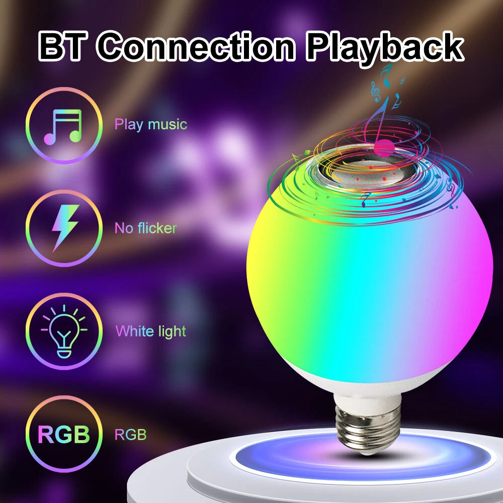Wireless Bluetooth LED Light Speaker Bulb RGB E27 Music Playing