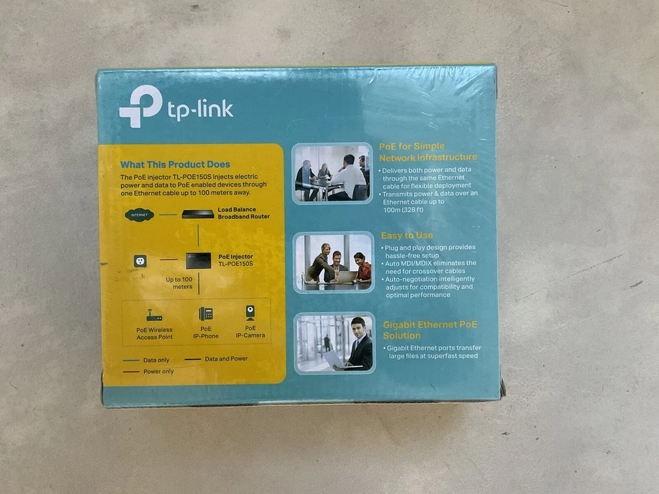 3 TP-LINK TL-PoE150S | TP Link Gigabit PoE Injector, Black (Factory Sealed-New) - Image 2 of 3