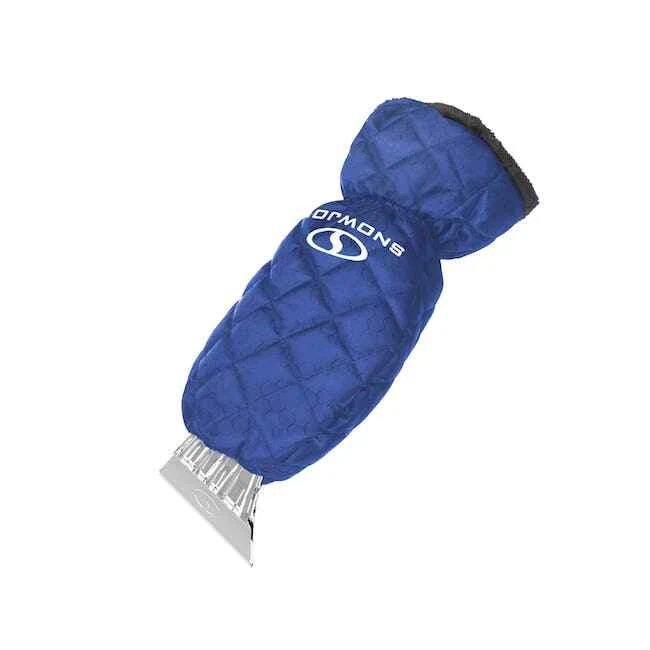 Snow Joe SJEG02M Polar Fleece Lined Mitt w/ Built-In Ice Scraper Blue Color
