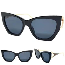 Classy Elegant Modern Retro Cat Eye Style SUNGLASSES Funky Black Frame Dark Lens