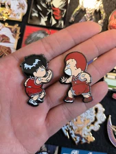 2Pcs Anime Slam Dunk Sakuragi Hanamichi Kaede Rukawa Enamel 1.6" Pin Metal Badge
