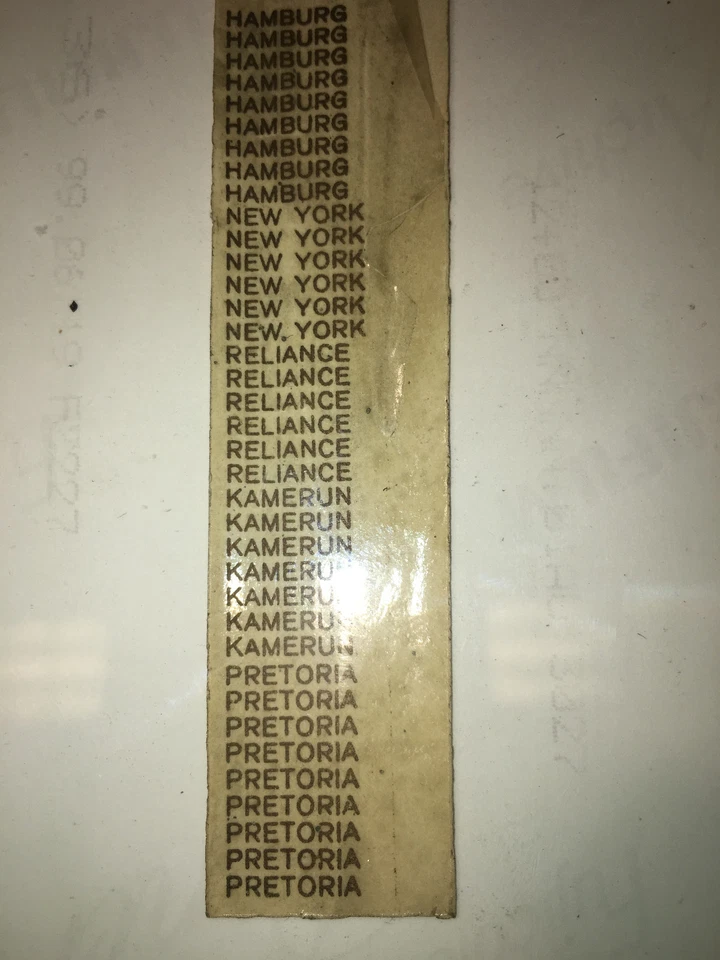 Wiking alte Original-AZB f.Schiffsnamen HAMBURG NEW YORK RELIANCE KAMERUN u.a.