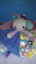 Elephant Taggies Bright Stars Security Blanket Lovey Colorful Tags, Polka Dots