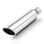Stainless Steel Exhaust Tip Angle Cut 2.5" Inlet - 4" Outlet - 18" Long Polished