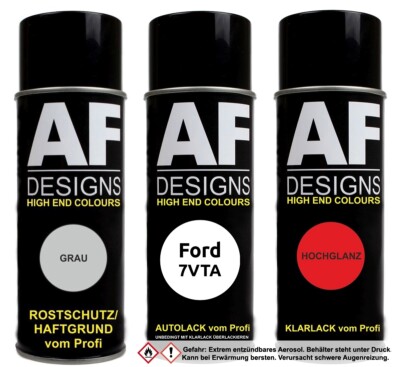 Autolack für Ford 7VTA Frozen White Klarlack Grundierung Spraydose Set