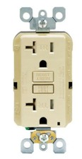 Leviton SmartlockPro 20 amps 125 volt Duplex Ivory GFCI Outlet 5-20R