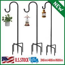 36" 48" 60" Shepherds Hook for Outdoor Heavy Duty Garden Bird Feeder Hanger Pole