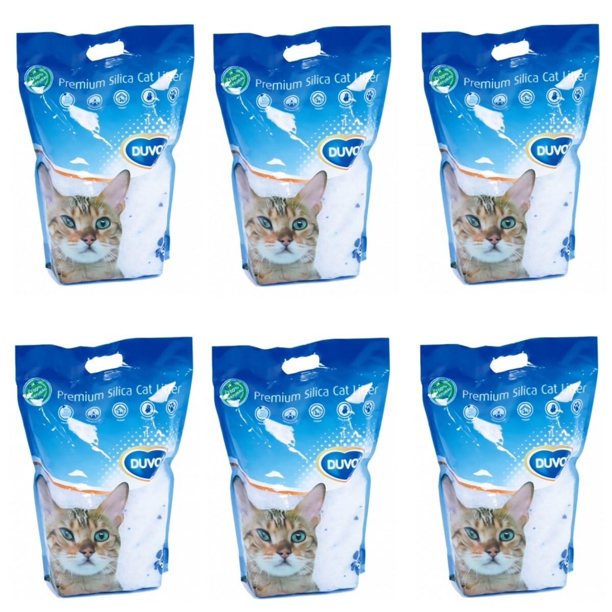 duvoplus Katzenstreu Silikatstreu Premium Geruchsbindend Saugstark 5 L | fresh & clean: Silikatstreu für Katzen, Geruchskontrolle und hohe Saugkraft, leichtes 5-L-Format, platzsparend - Bild 2