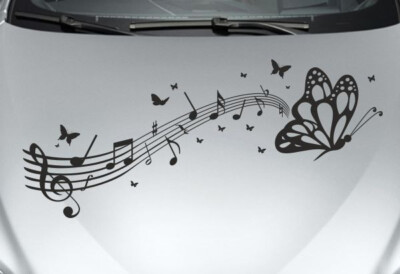 Aufkleber Auto Motorhaube Tattoo Noten Musik Sound Notenschlüssel Swing Beat 292