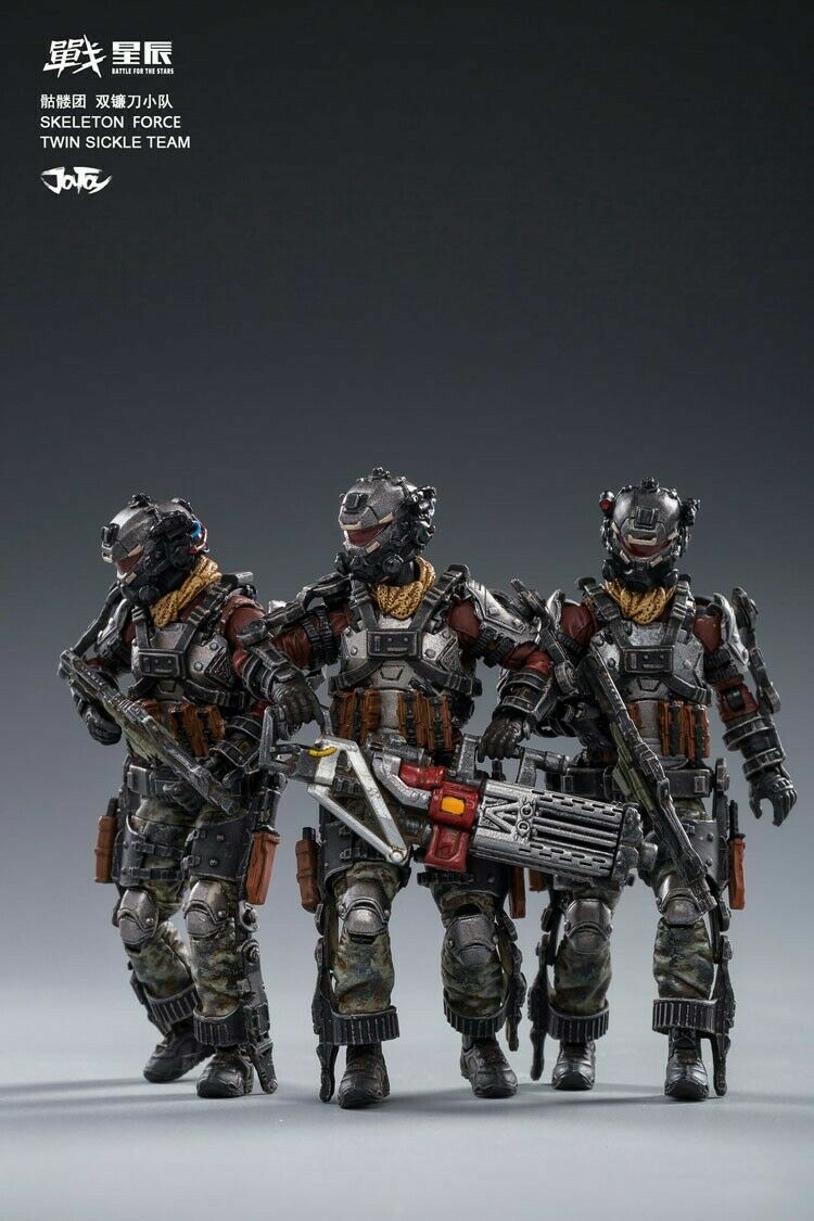 1:18th JOYTOY Skeleton Forces Double Sickle SQUAD Solider Figure