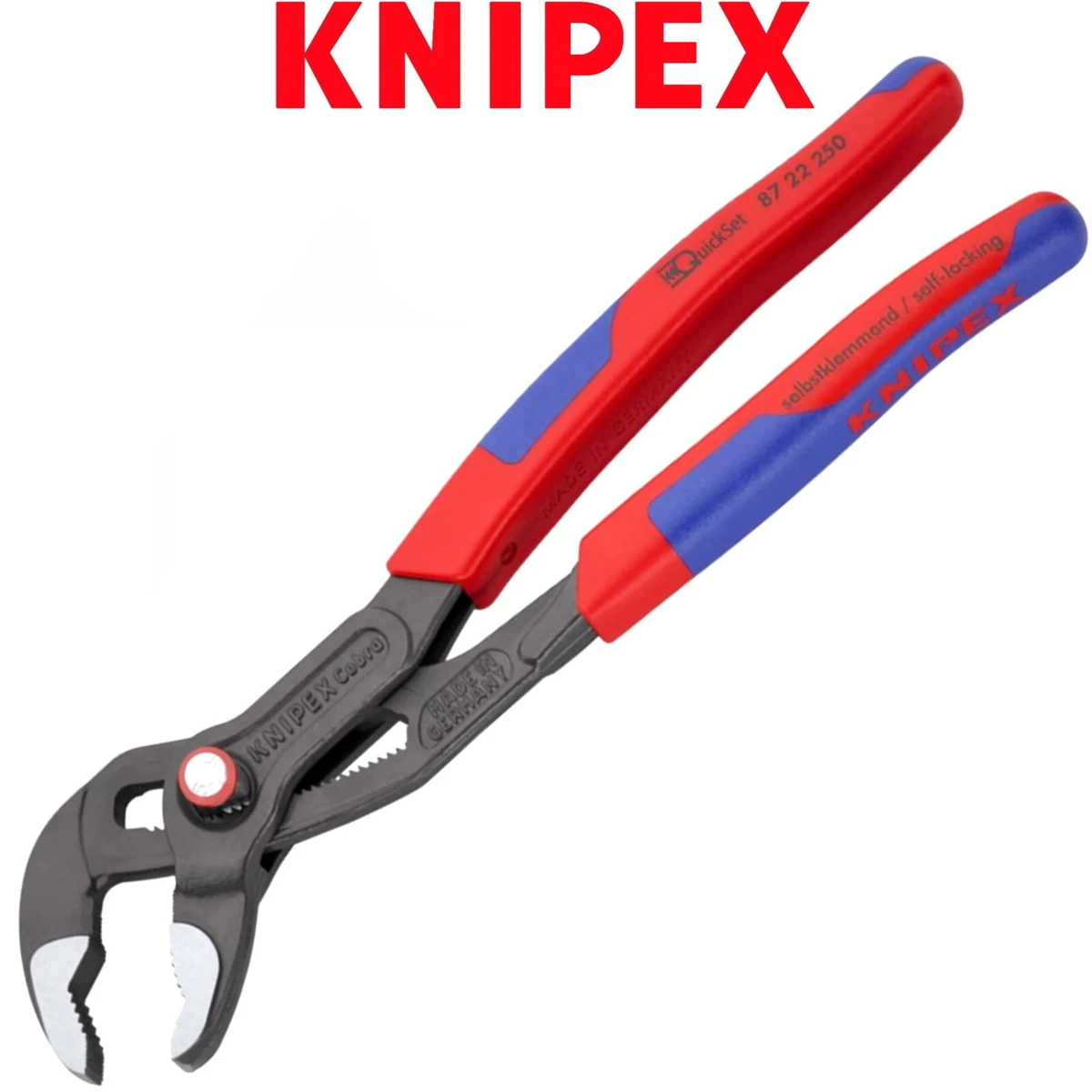 Knipex Water Pump Pliers 250mm Quickset Cobra Push Button Wrench