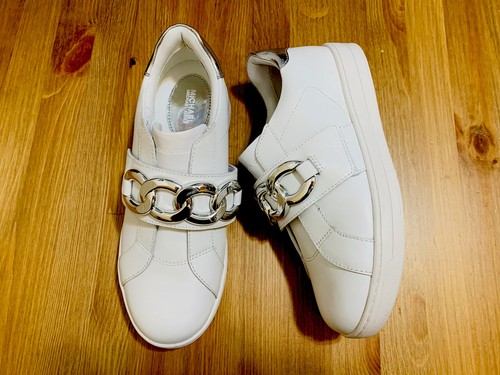 michael kors kenna chain leather sneakers