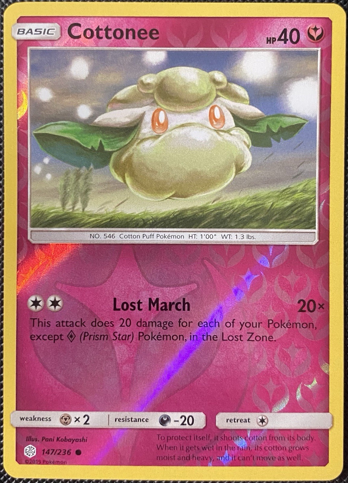 Cottonee 147/236 Sm-Cosmic Eclipse Reverse Holo - Pokémon