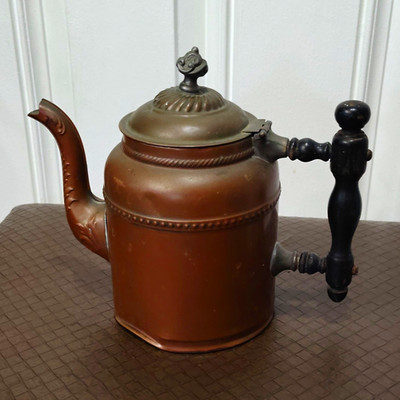 Antique Copper Tea Kettle. 1800s-early 1900s. Great For Rustic Decor.