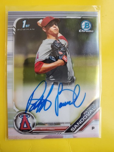 2019 Bowman Chrome Prospect 1st Autographs #CPAPS Patrick Sandoval - LA Angels