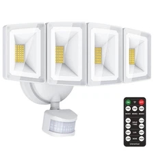 USTELLAR 100W 10000LM LED Security Lights Motion Sensor Outdoor, Remote Contr...