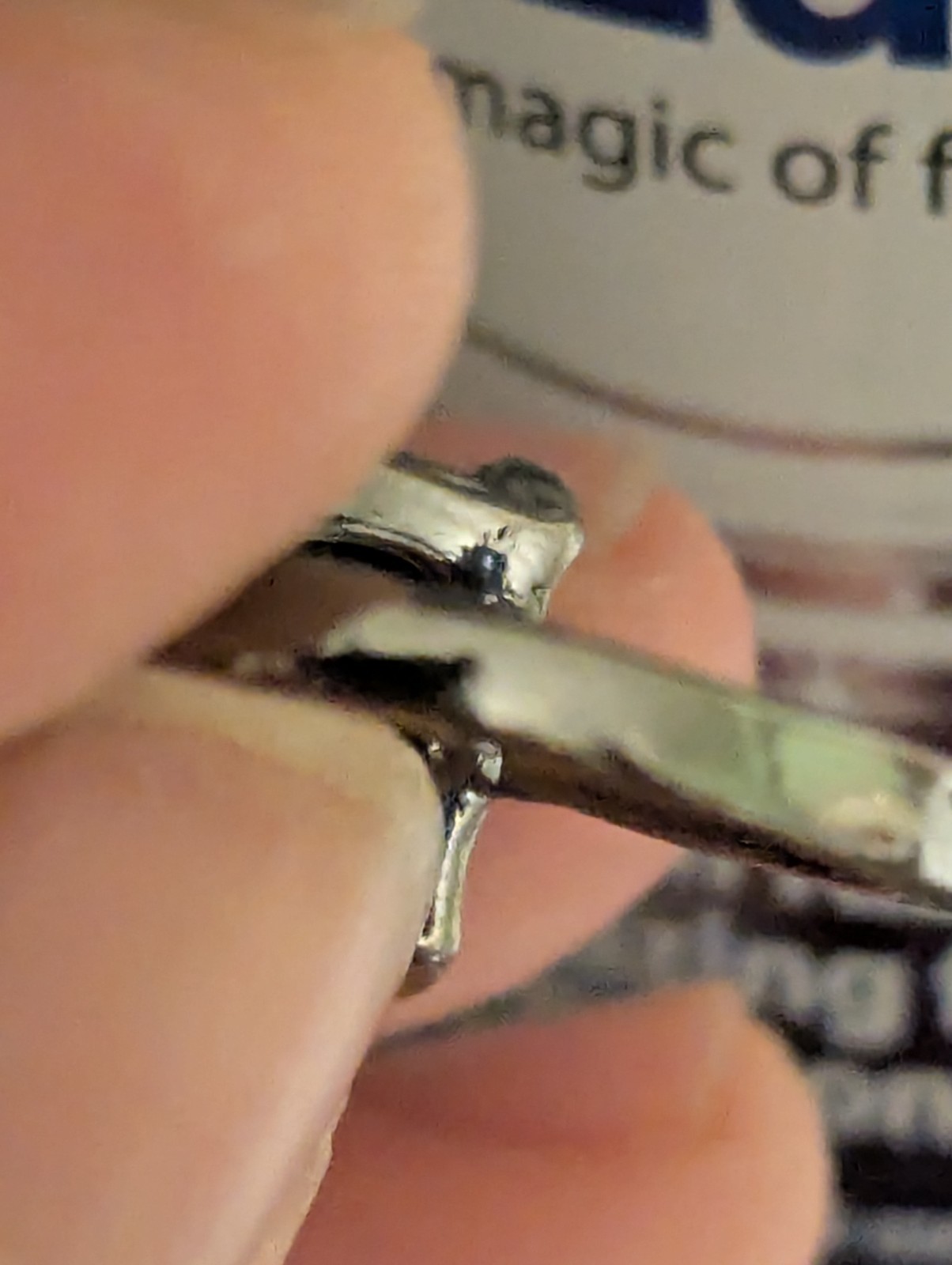 Small Black Rectangular Stud Black Ring - image 15