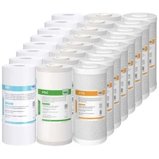 3-Stage 10"x4.5" Big Blue GAC CTO Sediment Carbon Block Water Filter Cartridges