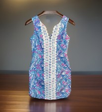 Lilly Pulitzer Target 20th Anniversary My Fans Blue Pink Shift Dress Size 2