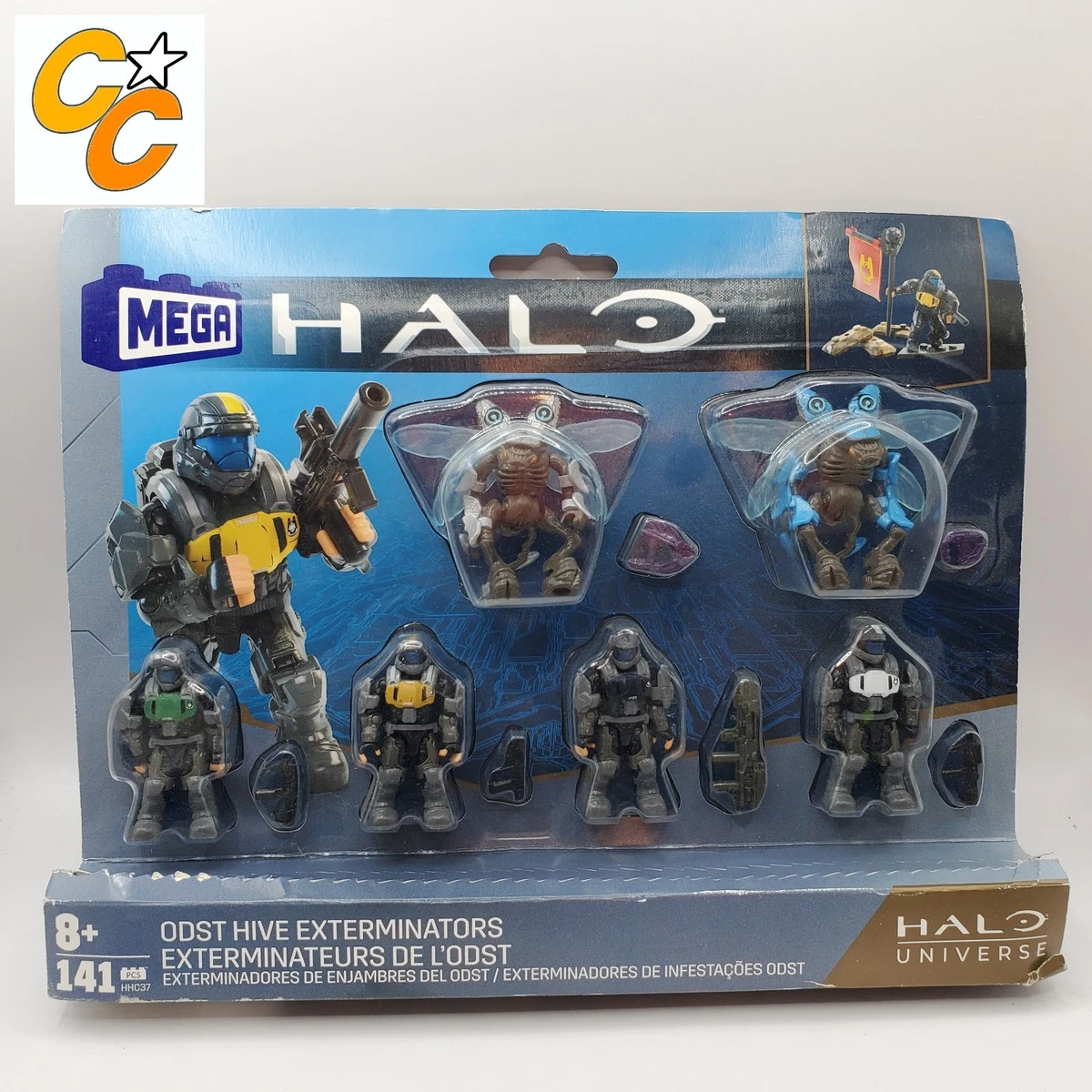 Mega Bloks Construx Halo Blue Spartan Warrior Building Block Model in
