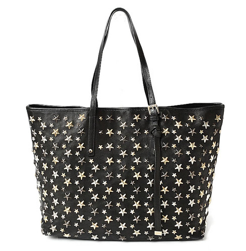 Jimmy Choo Tote Bag JIMMY CHOO SASHA M Star Studs Black