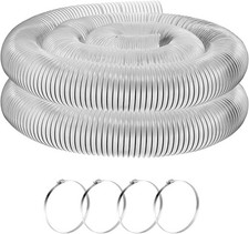 6 Inch, 10 ft Heavy PVC Dust Collection Hose, Flexible Clear PVC Fume Hose wi...
