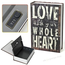 Diversion Book Safe w/ Combination Lock, Metal Secrect Hidden Money Storage Box