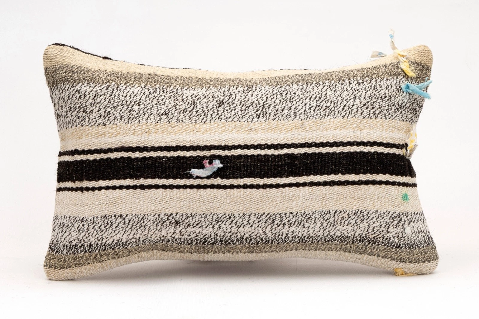 Decorative Pillow Cover, 12x20 in, Turkish Kilim Cushion, Boho Sofa Throw Pillow