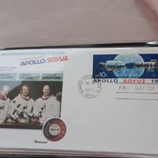 The Epic Flight Of Apollo/Soyuz 1975 Stamp Lot, First Day Issue Book, See photos