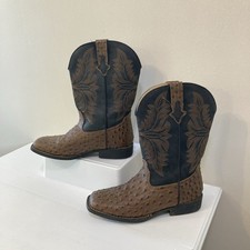 Roper Youth Sz 6 Western Cowboy Boots Black Brown Ostrich