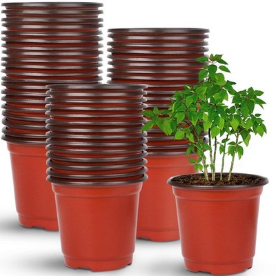 Nursery Pot, 110 Pcs 4'' Plastic Plants Pot,Seed Starting Pots, Indoor Outdoor