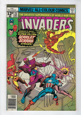 The Invaders # 23 Marvel Comics 1st appearance of Scarlet Scarab (1977) FN+
