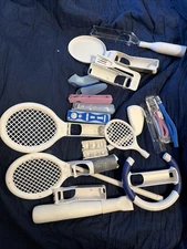Lot Of Nintendo Wii Accessories Wheels Golf Tennis Baseball Etc
